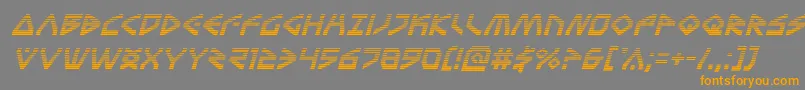 フォントTerrafirmagradital – オレンジの文字は灰色の背景にあります。