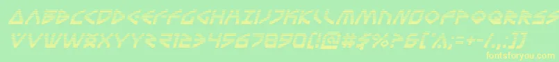 フォントTerrafirmagradital – 黄色の文字が緑の背景にあります
