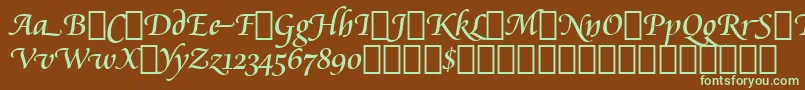 CataneoRegularSwashBt Font – Green Fonts on Brown Background