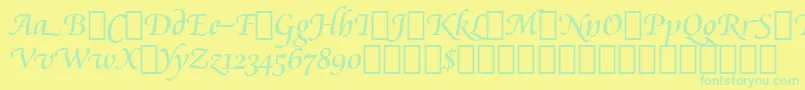 CataneoRegularSwashBt Font – Green Fonts on Yellow Background