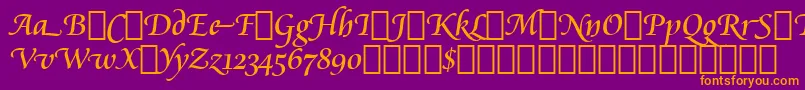 CataneoRegularSwashBt Font – Orange Fonts on Purple Background