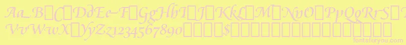 CataneoRegularSwashBt Font – Pink Fonts on Yellow Background