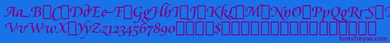 CataneoRegularSwashBt Font – Purple Fonts on Blue Background