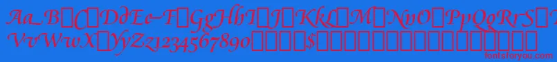CataneoRegularSwashBt-Schriftart – Rote Schriften auf blauem Hintergrund