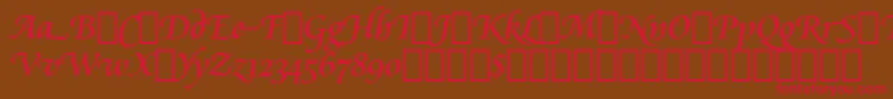 CataneoRegularSwashBt Font – Red Fonts on Brown Background