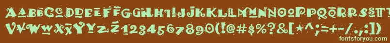 Hottaml-fontti – vihreät fontit ruskealla taustalla