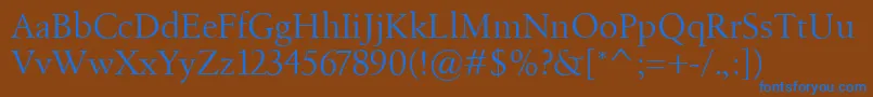 Шрифт Birka – синие шрифты на коричневом фоне