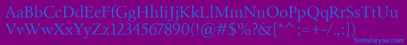 Шрифт Birka – синие шрифты на фиолетовом фоне
