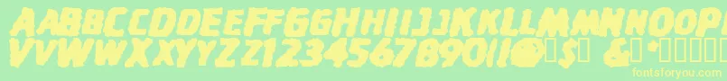Stinfsc-Schriftart – Gelbe Schriften auf grünem Hintergrund