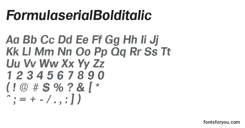 Fuente FormulaserialBolditalic - alfabeto, números, caracteres especiales