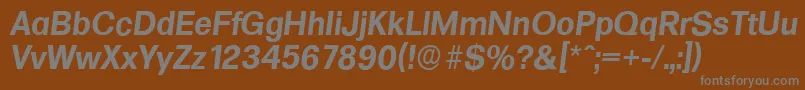 FormulaserialBolditalic Font – Gray Fonts on Brown Background