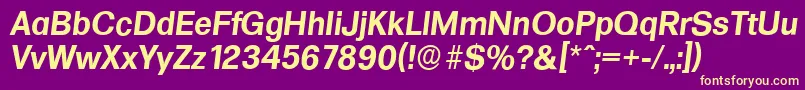 FormulaserialBolditalic Font – Yellow Fonts on Purple Background