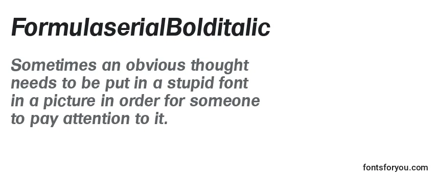 FormulaserialBolditalic Font