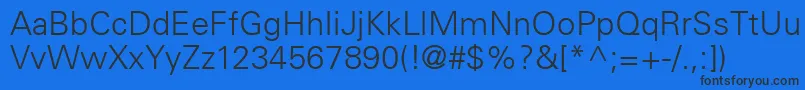 Шрифт UniversLt45Light – чёрные шрифты на синем фоне
