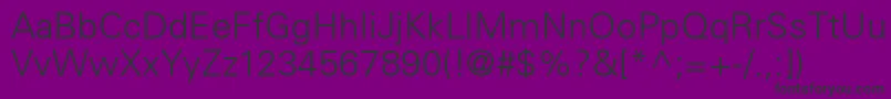 Fonte UniversLt45Light – fontes pretas em um fundo violeta