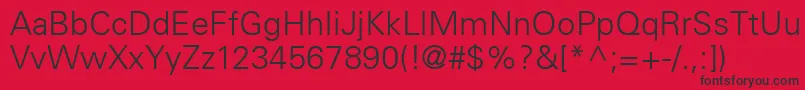 UniversLt45Light Font – Black Fonts on Red Background