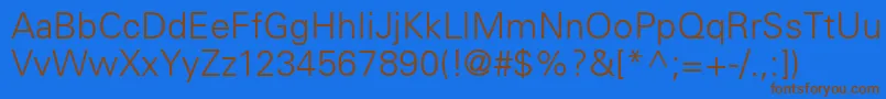 UniversLt45Light Font – Brown Fonts on Blue Background