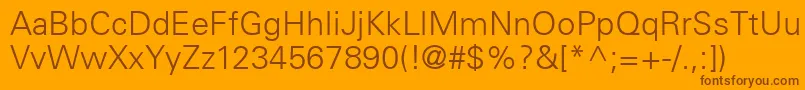 UniversLt45Light Font – Brown Fonts on Orange Background