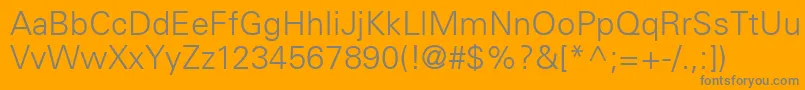 Weitere Informationen zur UniversLt45Light-Schriftart UniversLt45Light-Schriftart – Graue Schriften auf orangefarbenem Hintergrund