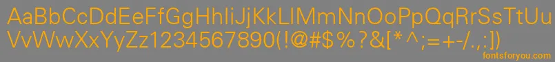 UniversLt45Light Font – Orange Fonts on Gray Background