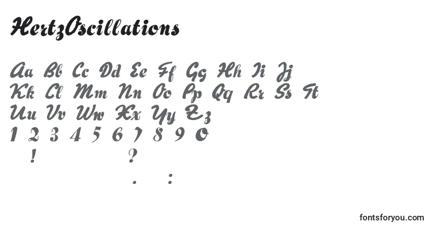 Шрифт HertzOscillations – алфавит, цифры, специальные символы