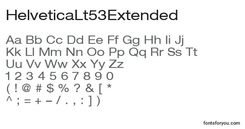 Шрифт HelveticaLt53Extended – алфавит, цифры, специальные символы