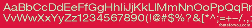 フォントHelveticaLt53Extended – 赤い背景に緑の文字