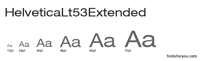 Размеры шрифта HelveticaLt53Extended