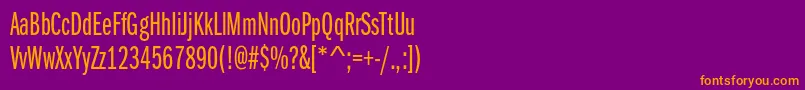 Franklingothicbookxcmpc Font – Orange Fonts on Purple Background