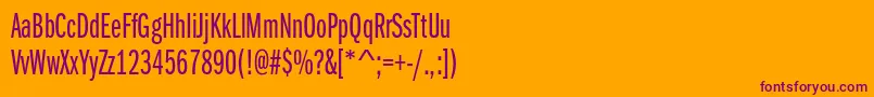 Шрифт Franklingothicbookxcmpc – фиолетовые шрифты на оранжевом фоне