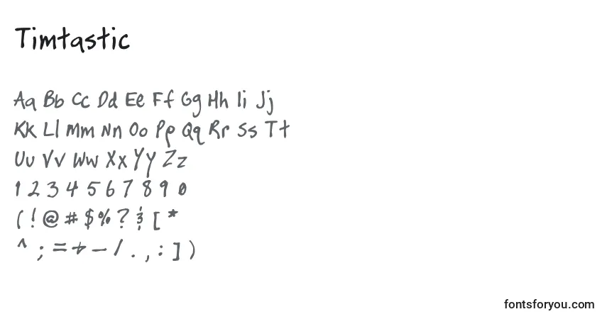 Fuente Timtastic - alfabeto, números, caracteres especiales