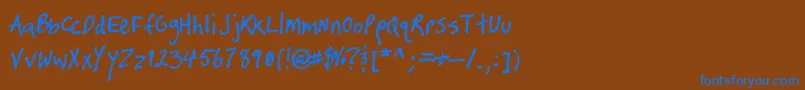 Timtastic Font – Blue Fonts on Brown Background