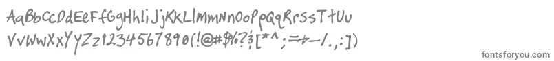 フォントTimtastic – 白い背景に灰色の文字