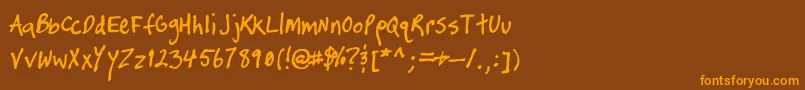 Timtastic Font – Orange Fonts on Brown Background