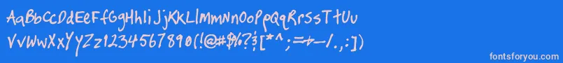 Timtastic Font – Pink Fonts on Blue Background