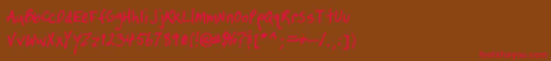 Timtastic Font – Red Fonts on Brown Background