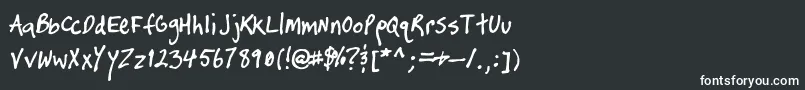 フォントTimtastic – 黒い背景に白い文字