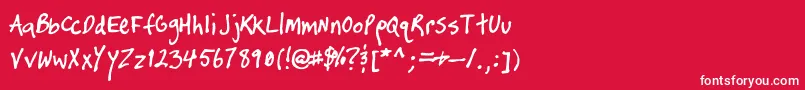 フォントTimtastic – 赤い背景に白い文字
