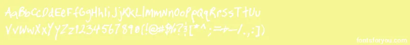 フォントTimtastic – 黄色い背景に白い文字