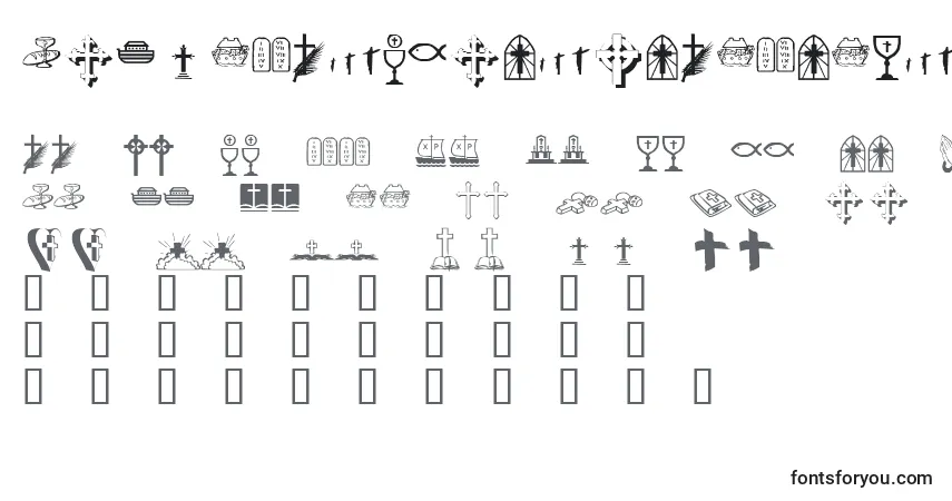 Czcionka KrLyndasChristianDings – alfabet, cyfry, specjalne znaki