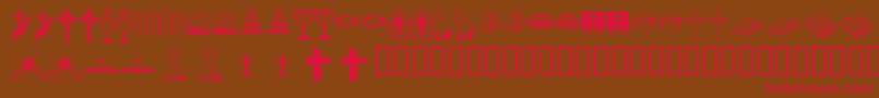 KrLyndasChristianDings Font – Red Fonts on Brown Background