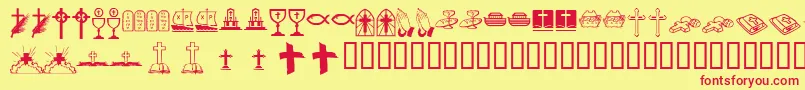 fuente KrLyndasChristianDings – Fuentes Rojas Sobre Fondo Amarillo