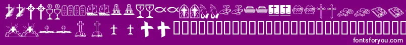 KrLyndasChristianDings-Schriftart – Weiße Schriften auf violettem Hintergrund