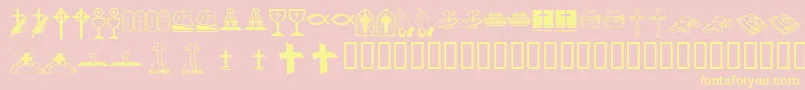 KrLyndasChristianDings Font – Yellow Fonts on Pink Background
