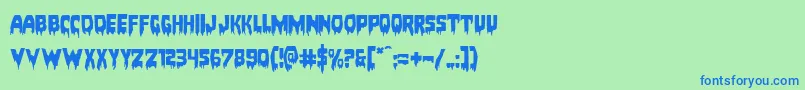 Bloodlustexpand Font – Blue Fonts on Green Background