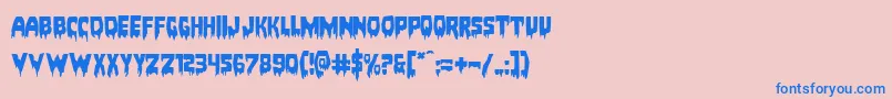 Bloodlustexpand Font – Blue Fonts on Pink Background