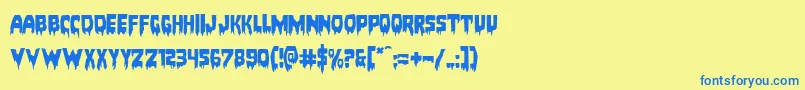 Bloodlustexpand Font – Blue Fonts on Yellow Background