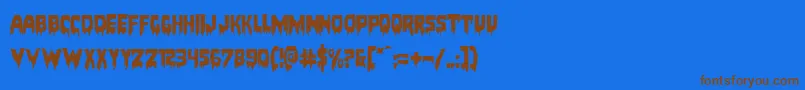 Bloodlustexpand Font – Brown Fonts on Blue Background