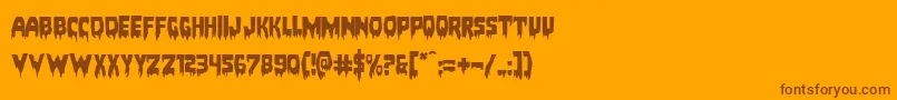 Bloodlustexpand Font – Brown Fonts on Orange Background