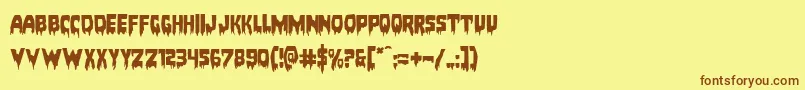 Bloodlustexpand Font – Brown Fonts on Yellow Background